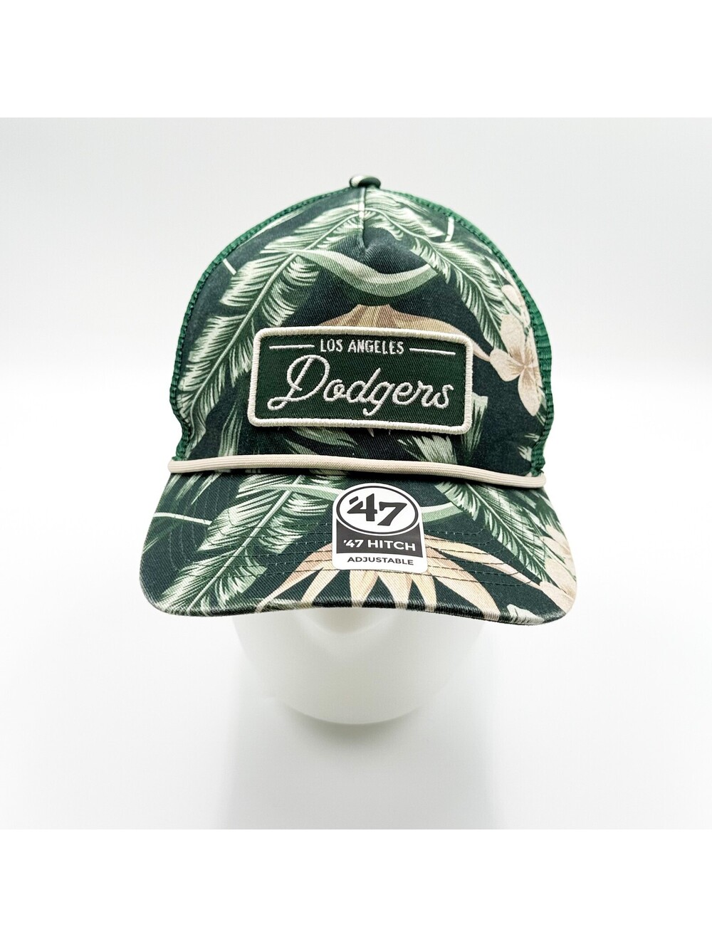 Los Angeles Dodgers ’47 Brand Hitch Floral Snapback Hat Green Adjustable Cap NWT